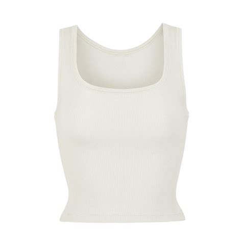 dior white ribbed tank top